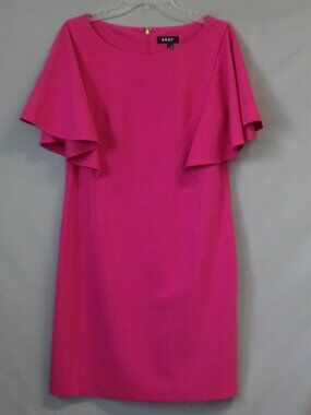 DKNY Pink Flutter Sleeve Dress
